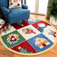 thumbnail image 2 of SAFAVIEH Chelsea Dean Geometric Wool Area Rug, White/Multi, 7' x 7' Round, 2 of 6