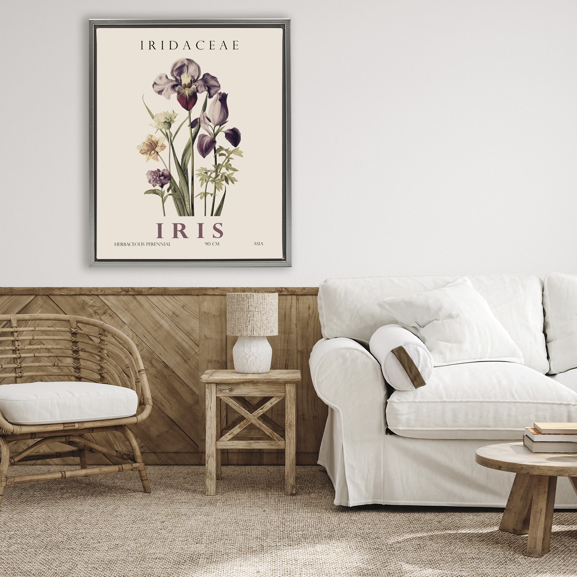 Stupell Industries Natural Iris Bundle Gray Framed Floater Canvas Wall Art, design by Christopher Giampietro