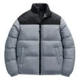 thumbnail image 7 of Mens Heated Puffer Jackets Stand Collar Winter Warm Heating Outerwear Coats Quilted Zip-Up Heated Jacket L, Gray, 7 of 7