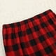 thumbnail image 3 of Conjuntos de pijamas familiares a juego PJ de Navidad con camiseta de manga larga con estampado de letras y pantalones a cuadros rojos Loungewear Adepaton CJWUS-2578, 3 of 6
