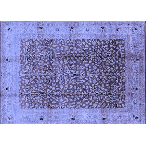 Ahgly Company Indoor Rectangle Oriental Blue Industrial Area Rugs, 7' x 9'