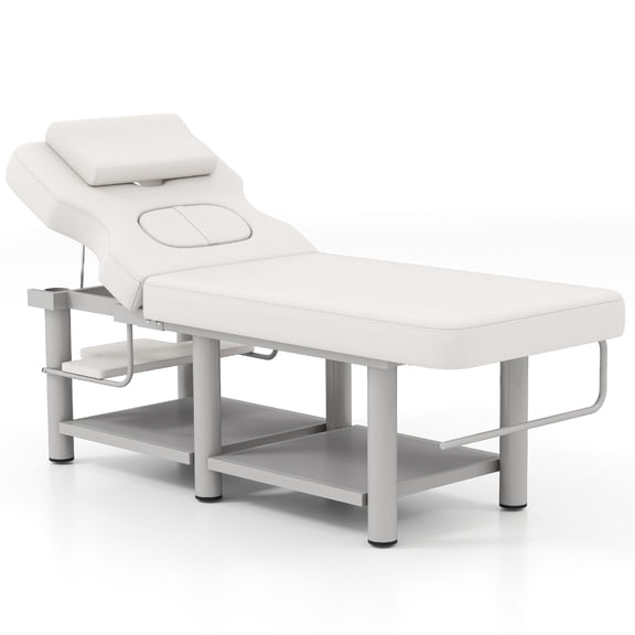 Artist hand Heavy Duty Professional Stationary Massage Table Spa Facial Bed with Backrest  for Physical Therapy Treatment Tattoo Salon (Gray)