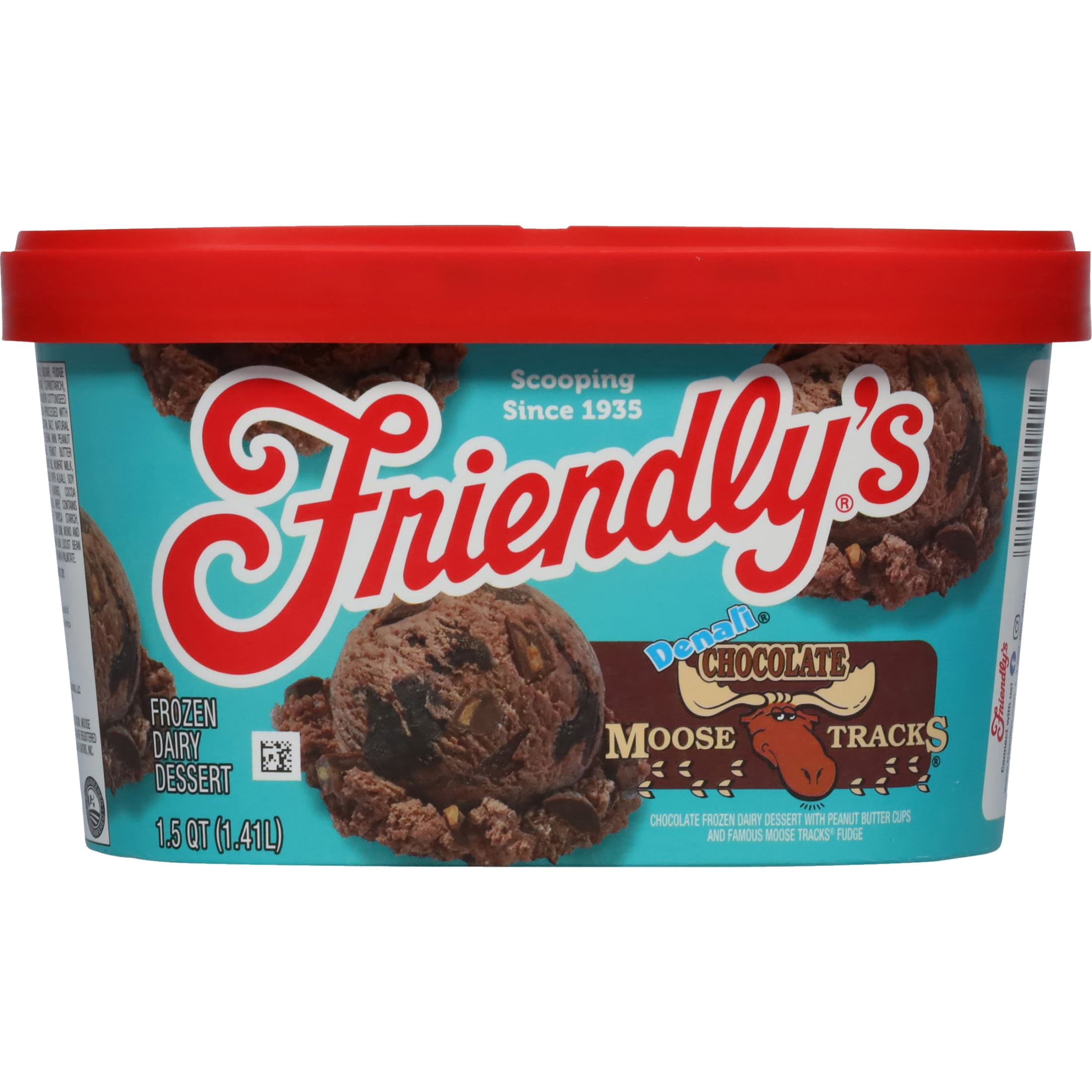 Friendly's Chocolate Moose Tracks Frozen Dairy Dessert - 48 Fl Oz