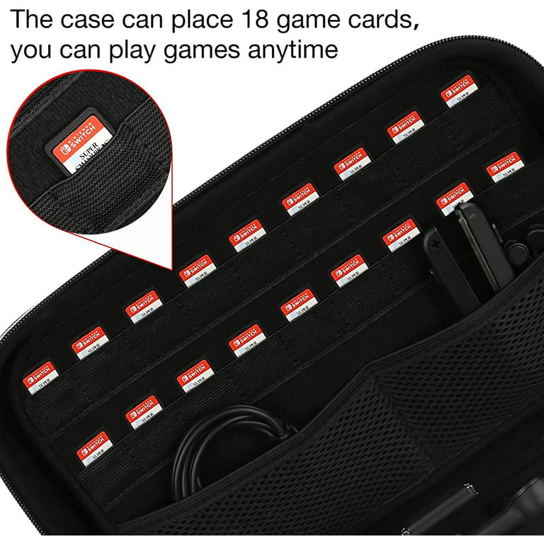   Basics Hard Shell Travel and Storage Case For Nintendo  Switch & OLED Switch, Black, 12 x 4.8 x 9 Inches