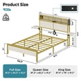 thumbnail image 6 of Bestier Full Size Platform Bed Frame with Wood Foldable Bedside Shelves and LED Storage Headboard Charge Station, White, 6 of 10