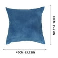 thumbnail image 3 of PONPRNGY Throw Pillow Covers Decorative 1Pc Soft Velvet Corduroy Striped Square Cushion Cover for Bench Couch Decor, 15 x 15 inch, 3 of 5