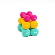 PRISP Dumbbells Set with Rack, 3 Pairs of Neoprene Free Weights with Stand