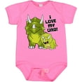 thumbnail image 3 of Inktastic I Love my Dad with Baby and Daddy Triceratops Boys or Girls Baby Bodysuit, 3 of 5