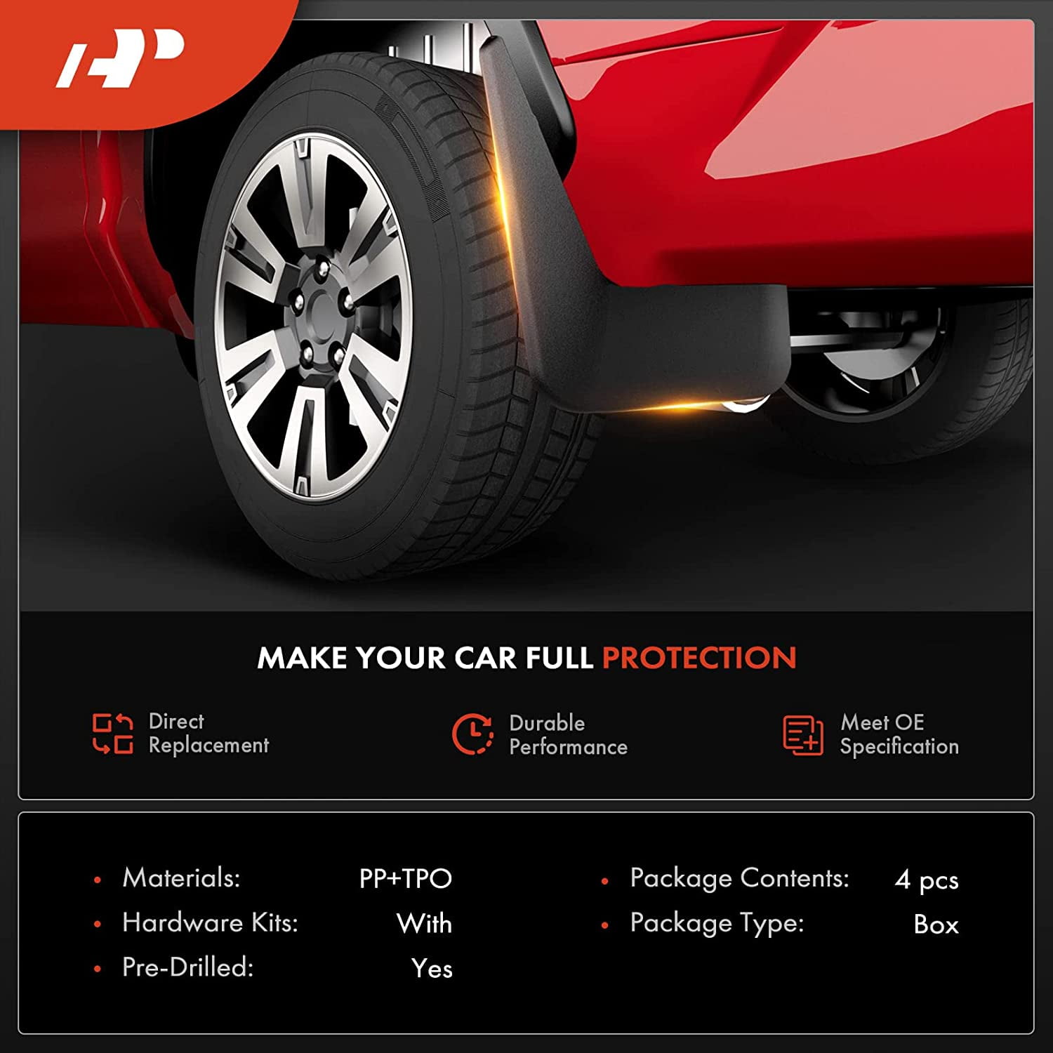A-Premium Splash Guards Mud Flaps Mudguards Replacement for Grand Cherokee WJ Series 1999-2004 Sport Utility Front and Rear 4-PC