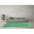 thumbnail image 3 of Ahgly Company Indoor Square Abstract Turquoise Blue Modern Area Rugs, 3' Square, 3 of 4