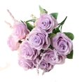 thumbnail image 1 of Flores de rosas azules artificiales Flor de rosa de seda Púrpura Afortunado Sencillez, 1 of 5