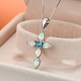 thumbnail image 4 of Fmlxio Moissanite Pendant Necklace Unisex Pendant Necklace Female Summer Clavicle Chain Opal Rhinestone Jewelry on Clearance, 4 of 5