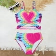 thumbnail image 2 of BOBOGOJP Girl's 2 Pieces Swimwear Graphic All Over Printed Cami Tops and Panty Bikini Sets Hot Pink for Size 8-9 Years, 2 of 4