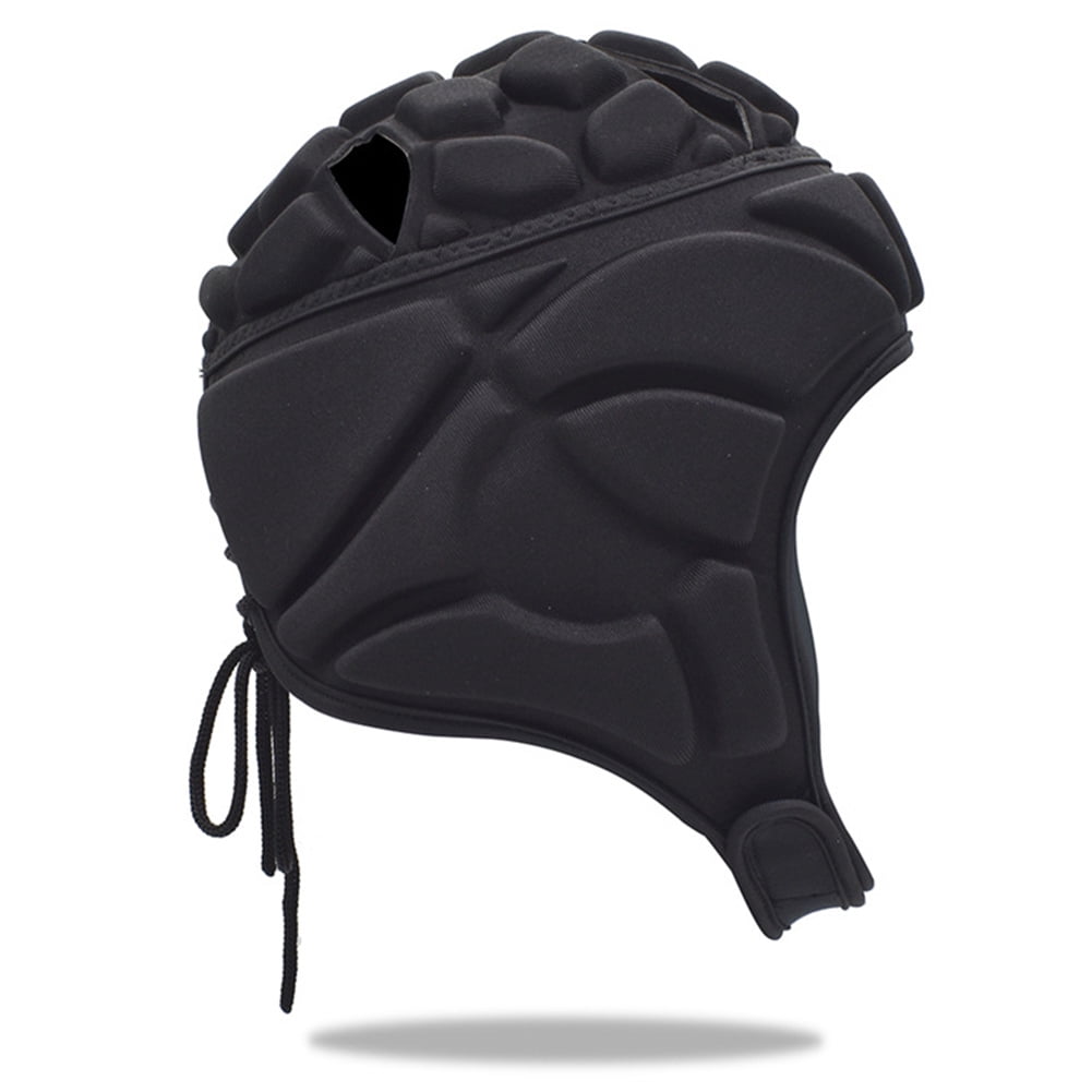 Multi-Sport Soft Shell Padded Hat Protective Headgear Cap Protection, Soft Shell Rugby Flag Football Helmet Soccer Goalie Head Fall Protection Head Protector Support Adjustable Youth Kids Adults - L