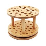 Artist's Loft Rotating Bamboo Paint Brush Organizer - 360-Degree 40-Slot Desktop Storage - Natural Brown - 6.3 - 1-Pack