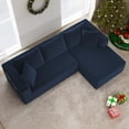 thumbnail image 3 of DEALTOPS 104'' Modular L-Shape Sectional Sofa with Chaise, Comfy Deep-Seat Cloud-Couch, Corduroy - Blue, 3 of 8