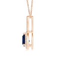thumbnail image 2 of ANGARA Natural Trillion Sapphire Halo Pendant with Curved Bale in 14K Rose Gold for Women (Size-5mm) | September Birthstone, Anniversary, Jewelry Gift for Women | Natural Blue Sapphire Necklace, 2 of 8