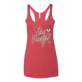 thumbnail image 2 of Stay Beautiful Positivity Quote Saying Pop Culture Tri-Blend Racerback Tank Top, Vintage Red, X-Large, 2 of 3