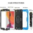 thumbnail image 4 of iPad 9th Generation Case iPad 8th/7th Generation Case with Screen Protector Pencil Holder 360 Stand Hand Strap Kids Shockproof Heavy Duty Rugged Cover for iPad 10.2 2021/2020/2019, 4 of 7