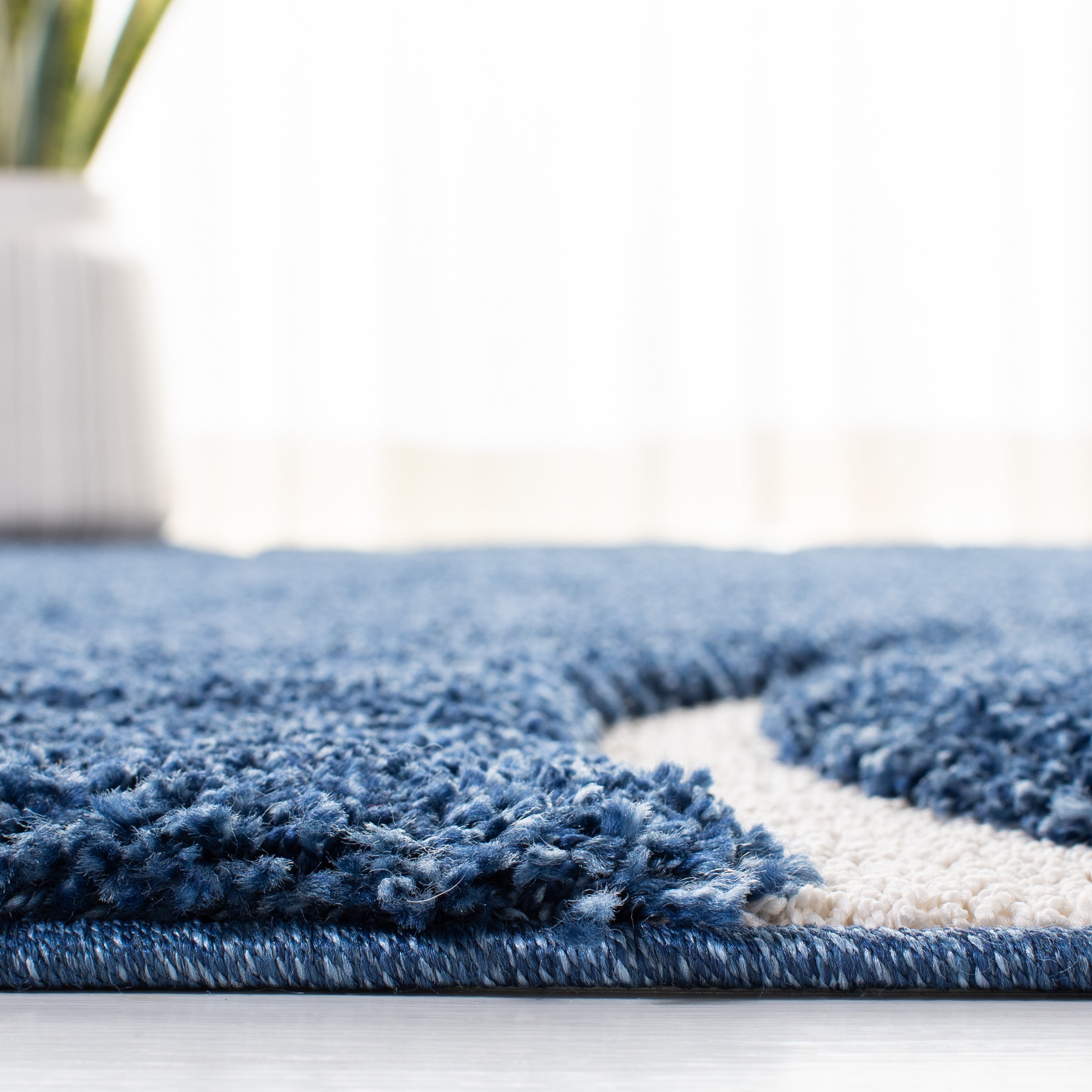 Safavieh Florida Tamzen Abstract Shag Area Rug, Navy/Ivory, 11' x 15'