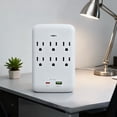 thumbnail image 4 of Multi Hole Socket Home Travel Convenient, Multifunctional Wireless Wall Mounted Charging Socket 6 AC Outlets 1 USB 1 C Charging Ports, 4 of 6