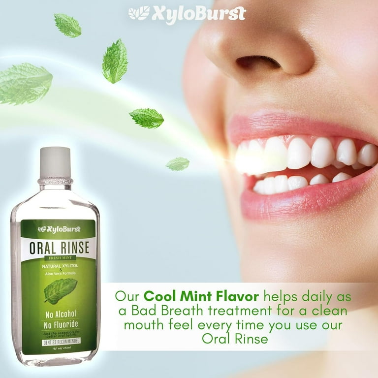 Xyloburst Oral Rinse Mouthwash - Natural Xylitol Mouthwash | Fluoride Free  Mouth Wash | Alcohol Free Mouthwash | Fresh Mint Mouth Rinse | SLS Free