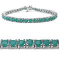 thumbnail image 1 of 6.60 Carat Genuine Emerald .925 Sterling Silver Bracelet QJ Model, 1 of 1