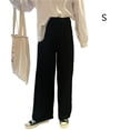 thumbnail image 2 of Sonducket Pantalones Mujer Pantalón Largo Pierna Ancha Pantalón Casual Mujer Cintura Alta Prendas para la parte inferior del cuerpo Negro S, 2 of 7
