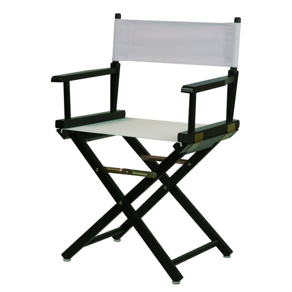"18" Director's Chair Black Frame-White Canvas"