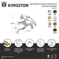 thumbnail image 4 of Kingston Brass KS227PN Kingston Three-Handle 2-Hole Deck-Mount Clawfoot Tub Faucet with Hand Shower in Polished Nickel, 4 of 5