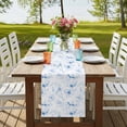 thumbnail image 4 of Table Runners 90 Inches Long Dress Scarves, Blue Flower Farmhouse Coffee/Dining/Kitchen Table Runner for Living Room, Watercolor Floral Botanical Line Drawing Print 13x90 Inch, 4 of 9