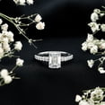 thumbnail image 6 of Rosec Jewels Emerald Cut Moissanite Engagement Ring with Hidden Halo - 6X8 mm, 2 Ct, D-VS1 Grade, 14K White Gold, US 7.50, 6 of 9