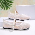 thumbnail image 3 of SuTry Women's Square Toe Lace Mary Jane Flats Adjustable Buckle Strap Sequin Embellished Breathable Mesh Comfortable Slip On Casual Walking Shoes(39), 3 of 8