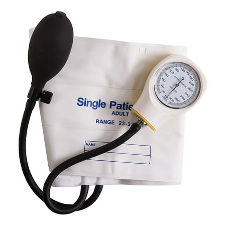 MABIS Adult Cuff Arm Aneroid Sphygmomanometer Unit 2-Tubes White 5 per Box
