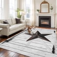 thumbnail image 3 of Texas Star Retro Area Rug 6x9 Washable Rug Non Slip Vintage Brown Wooden Large Area Rug Soft Stainresistant Indoor Floor Carpet for Living Room Bedroom Home Office Dining Room Nursery, 3 of 8