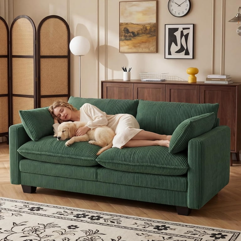 Noelse 70" Cloud Loveseat, 2-Seater Green Sofa photo 7