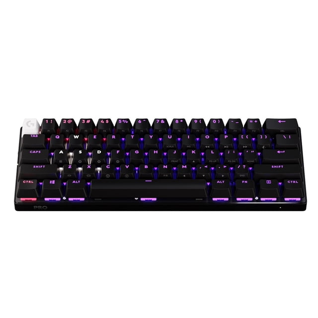 Logitech G PRO X 60 LIGHTSPEED Wireless Gaming Keyboard, Ultra Compact TKL 60% Mechanical Keyboard for Windows PC, LIGHTSYNC RGB, Dual-Shot PBT Keycaps, GX Optical Tactile Switches - Black