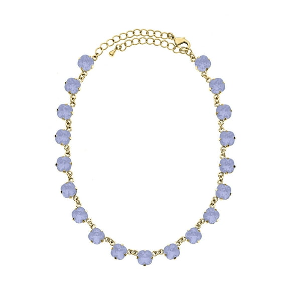 Crystal Luxe Emerald Cut Swarovski Air Blue Opal Crystal Necklace