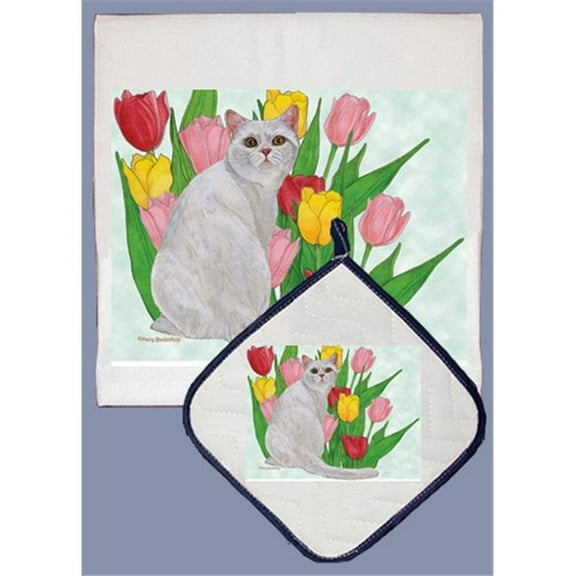Pipsqueak Productions DP545 Cat Dish Towel And Pot Holder Set