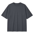thumbnail image 6 of Agkizg Men Crew Neck T Shirts, Short Sleeve Solid Loose Drop Shoulder Casual Tops Soft Basic Tees for Daily Outdoor Summer Everyday Wear, 6 of 6