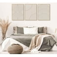 thumbnail image 3 of 3Pcs Beige Neutral Canvas Wall Art Boho Minimalist Line Paintings Abstract Beige and White Line Wall Decor Mid Century Geometric Posters Prints for Living Room Bedroom Office Art Pictures d, 3 of 7