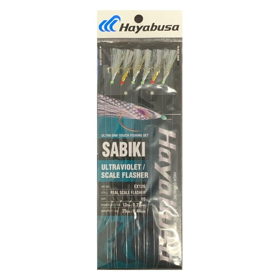 Hayabusa EX126-10 Real Scale Flasher Sabiki Size: 10, 6-Hooks Saltwater