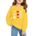 thumbnail image 2 of Mercatoo Girls Valentines Day Pullover Sweatshirt Heart Graphic Print Prepp1 Long Sleeve Crewneck Tops Youth Cute Soft Tees, 2 of 7
