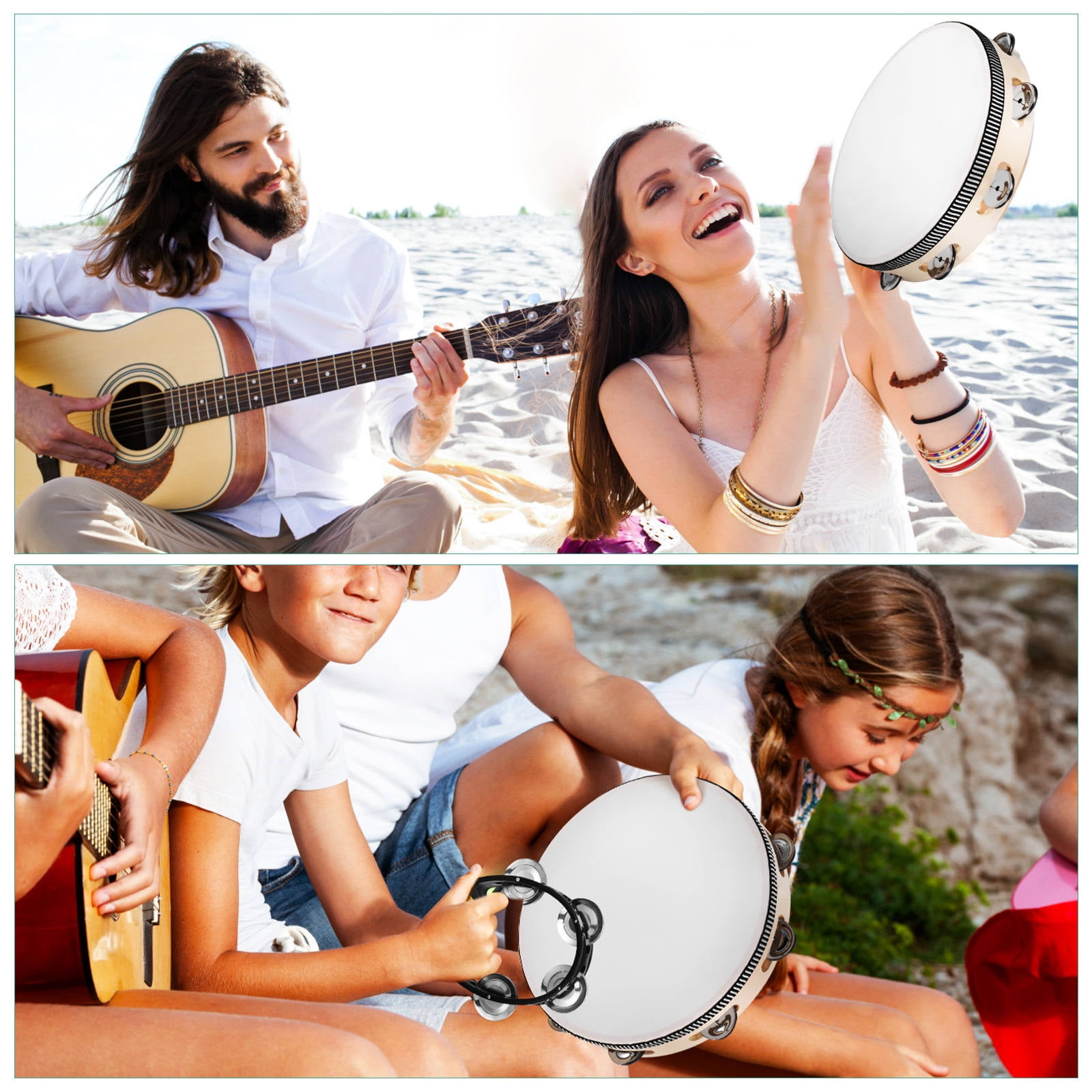 FOMIYES 1 Set Tambourine With Mallets Tambourine Musical Instrument Tambourine Drums For Adults