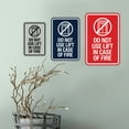 thumbnail image 2 of Portrait Round Do Not Use Lift In Case Of Fire Sign (Black /Gold) - Small, 2 of 7