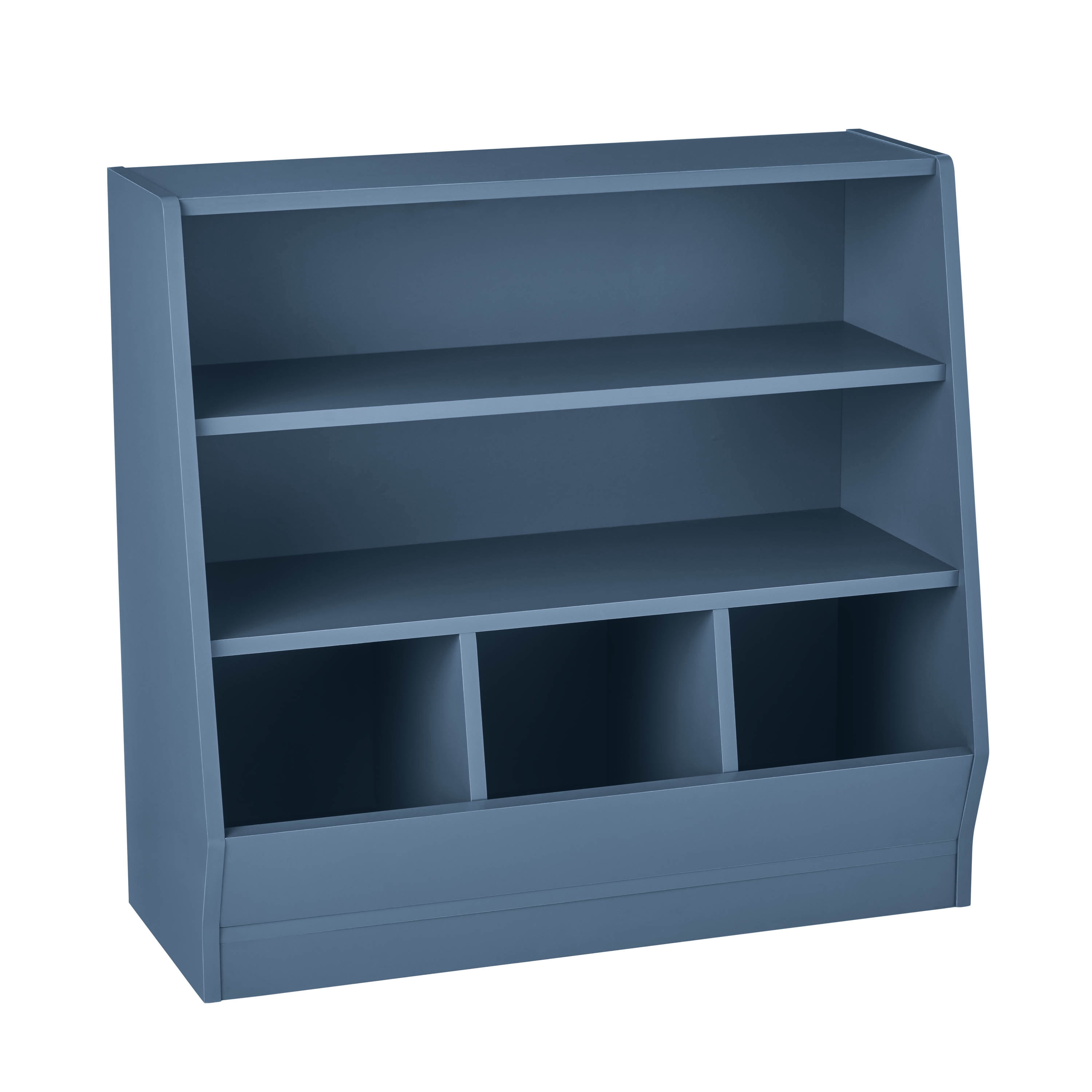 Your Zone Kids Bin Storage and Two Shelf Bookcase, Orion Blue