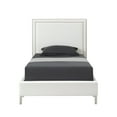 thumbnail image 3 of Inspired Home Raffaele Leather PU Platform Bedframe Full Size Nailhead Trim, White, 3 of 9