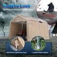 thumbnail image 5 of ADVANCE OUTDOOR 8x14 ft Carport Steel Metal Peak Roof Anti-Snow Portable Garage Shelter Storage Shed Carport, Beige, 5 of 11
