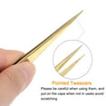 thumbnail image 4 of Uxcell Non-magnetic Straight Tip Tweezer Anti-static Precision Multifunctional Gold Tone 2Pcs, 4 of 5