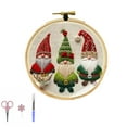 thumbnail image 3 of Hangs for Christmas Embroidery Kit Christmas Gnomes Embroidery Kits For Beginners With Pattern DIY Adult Kits Full Embroidery Hoop Kit With Needles And Thread Included christmas decorations, 3 of 4